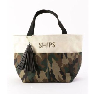 シップス(SHIPS)の新品!　SHIPS　タッセル ポケットトートバッグ（オリーブ）(トートバッグ)