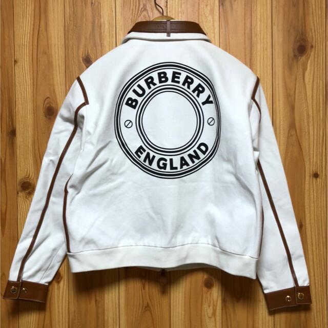 BURBERRY(バーバリー)のBURBERRY  バーバリー ビッグロゴプリント レザー 切替 ジャケット レディースのジャケット/アウター(その他)の商品写真