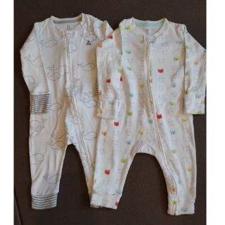 ベビーギャップ(babyGAP)のbabyGAP　ロンパース　前ジップカバーオール 2枚セット70(ロンパース)