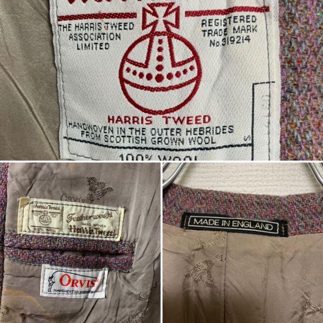 Harris Tweed(ハリスツイード)のハリスツイード ORVIS ウール　テーラードジャケット  ミックスカラー レディースのジャケット/アウター(テーラードジャケット)の商品写真