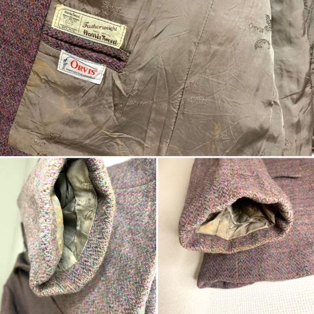 Harris Tweed(ハリスツイード)のハリスツイード ORVIS ウール　テーラードジャケット  ミックスカラー レディースのジャケット/アウター(テーラードジャケット)の商品写真