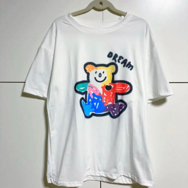 新品 ビッグシルエット クマ 半袖 Tシャツ 韓国 レディース ルーズシルエット レディースのトップス(Tシャツ(半袖/袖なし))の商品写真