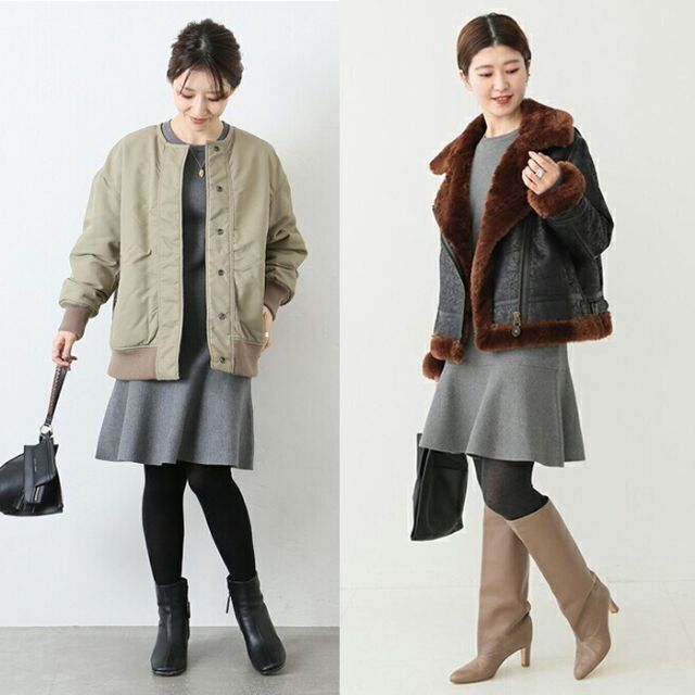 Spick & Span(スピックアンドスパン)の美品 21AW 今季 【Cozue Anzai × Spick】ニットワンピース レディースのワンピース(ミニワンピース)の商品写真