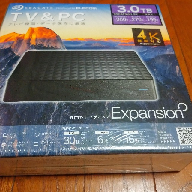 外付けハードディスク Expansion　テレビ録画3.0 TB