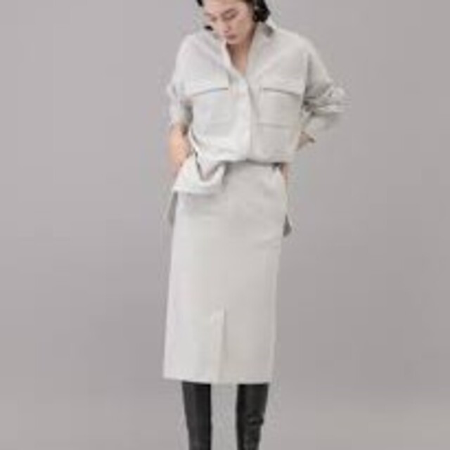 CHAOS(カオス)のCHAOS ツイルジャージーシャツ&スカート セットアップ レディースのスカート(ひざ丈スカート)の商品写真