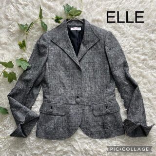 エル(ELLE)のELLE エル　1B ツイードテーラードジャケッ(テーラードジャケット)