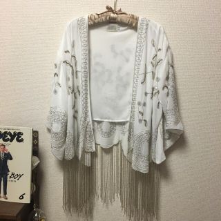 フリーピープル(Free People)のFREE PEOPLE 刺繍ガウン 刺繍着物ガウン(ガウンコート)