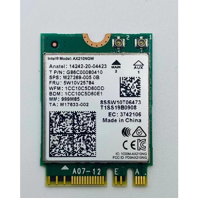 レノボHP Wi-Fi6E AX210 無線LANカード AX210NGW スマホ/家電/カメラのPC/タブレット(PCパーツ)の商品写真