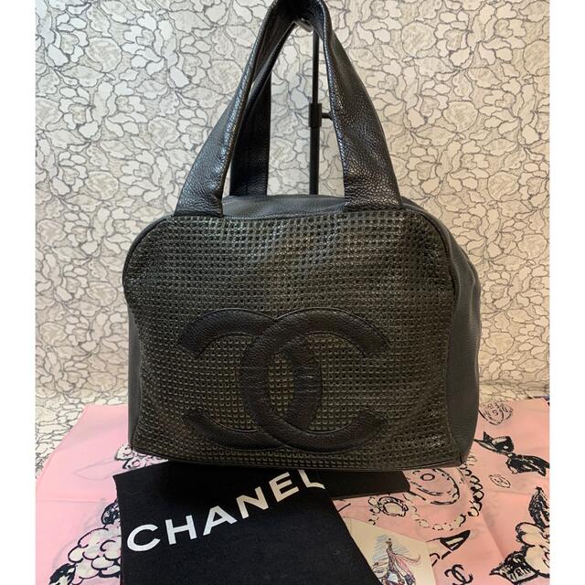 美品♡CHANEL キャビアスキン　パンチング　ミニボストン♡