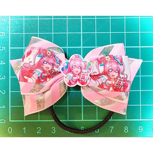 デリシャスパーティプリキュア☆ヘアゴム 3個セット＊ハンドメイド　 ハンドメイドのキッズ/ベビー(ファッション雑貨)の商品写真