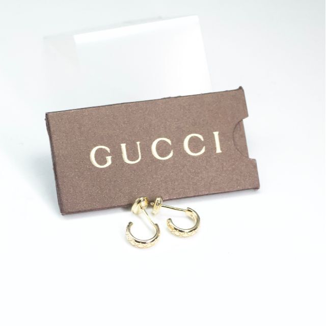 グッチ GUCCI 750YG ディアマンティッシマ フープ ピアス