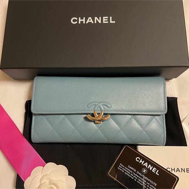 【専用】CHANEL シャネル 長財布 ハーフココ 27番台 ブルー