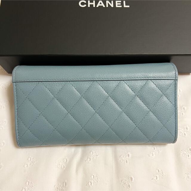 【専用】CHANEL シャネル 長財布 ハーフココ 27番台 ブルー小銭入れ⇒1箇所