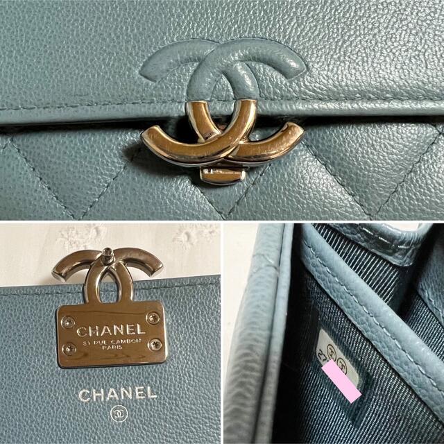 【専用】CHANEL シャネル 長財布 ハーフココ 27番台 ブルー小銭入れ⇒1箇所