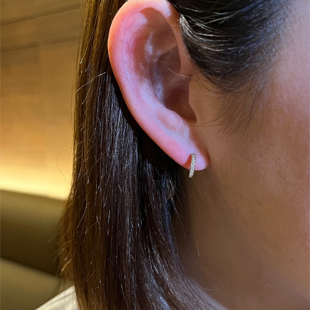 新品 未使用】プラチナ ダイヤモンド ピアス 両耳