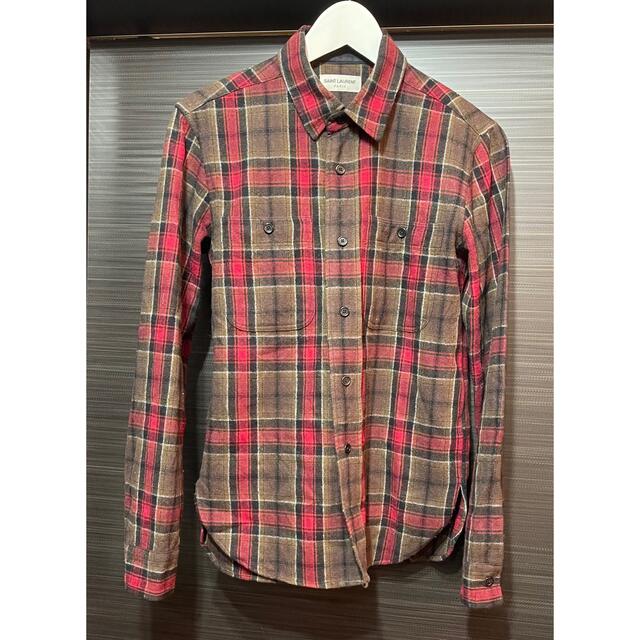 ックシャツ Saint チェックシャツ S ブラウン×レッド の通販 by K's