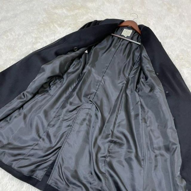 kumikyoku（組曲）(クミキョク)のKUMIKYOKU ロングコート カシミヤ混 アンゴラ ブラック Mサイズ レディースのジャケット/アウター(ロングコート)の商品写真