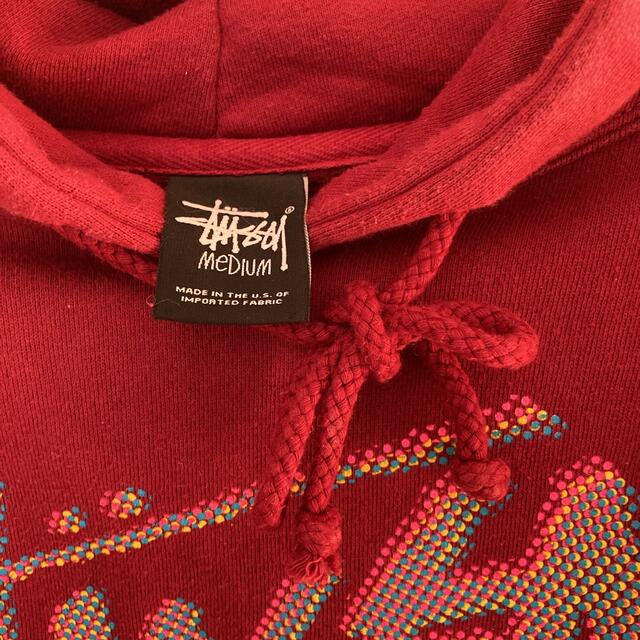 STUSSY - STUSSY ステューシー パーカー ボルドー Mサイズ デカロゴ