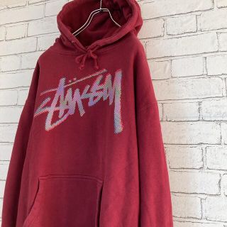 STUSSY - STUSSY ステューシー パーカー ボルドー Mサイズ デカロゴ