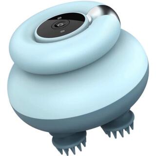 電動ブラシ IPX7防水 頭皮ケア ヘッドブラシ 乾湿両用 ブルー(マッサージ機)