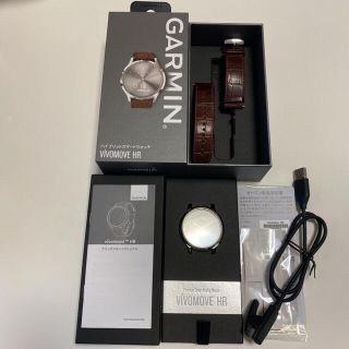 ガーミン(GARMIN)のGARMIN VIVOMOVE HR Silver Brown Leather(腕時計(デジタル))