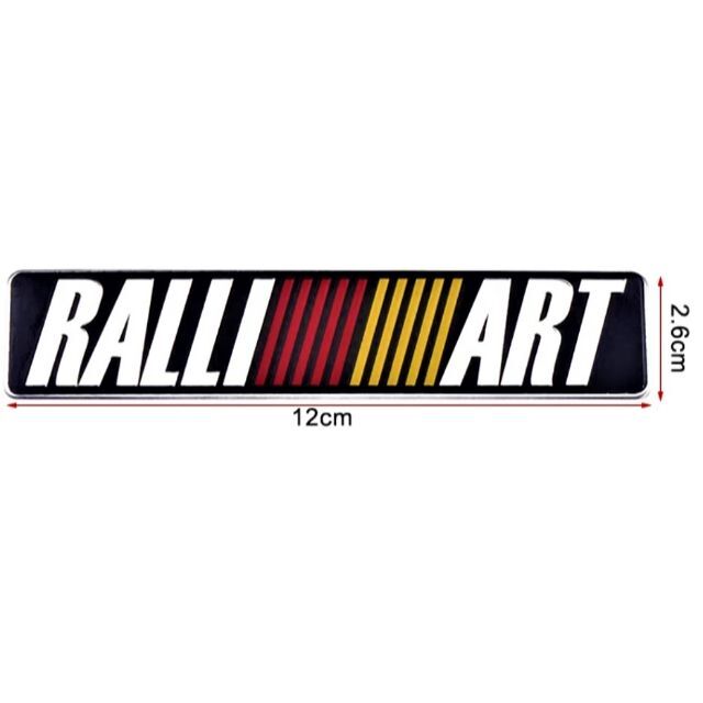 ラリーアート RALLIART アルミ製エンブレム　２枚組(ベース色：ブラック） 自動車/バイクの自動車(車外アクセサリ)の商品写真