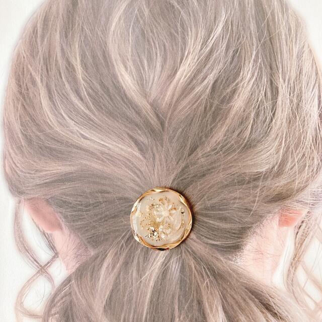 ゴールドサークル×ボタニカル② ハンドメイドのアクセサリー(ヘアアクセサリー)の商品写真