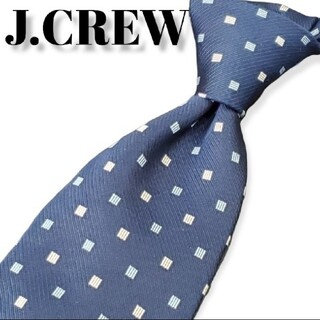 ジェイクルー(J.Crew)のJ.CREW　ブランドネクタイ　紺　四角柄　小紋柄　メンズ　日本製　シルク100(ネクタイ)