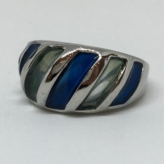 【専用出品】(102)青と水色のデザインリング　シルバー　ヴィンテージ(リング(指輪))