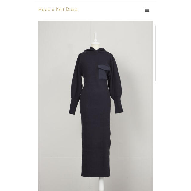 Rosary moon(ロザリームーン)のHoodie Knit Dress【NAVY】 レディースのワンピース(ロングワンピース/マキシワンピース)の商品写真