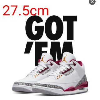 ナイキ(NIKE)のNIKE AIR JORDAN 3 CARDINAL RED ジョーダン３(スニーカー)