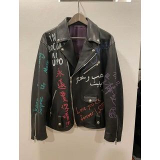 ジョンローレンスサリバン(JOHN LAWRENCE SULLIVAN)のMESSAGE HAND-PAINTED RIDER'S JACKET(ライダースジャケット)