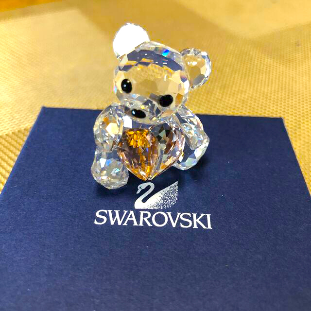 SWAROVSKI(スワロフスキー)のクリスベア  スワロフスキー オレンジ  フロムザハート 最終価格 インテリア/住まい/日用品のインテリア小物(置物)の商品写真