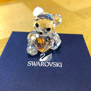 スワロフスキー(SWAROVSKI)のクリスベア  スワロフスキー オレンジ  フロムザハート 最終価格(置物)