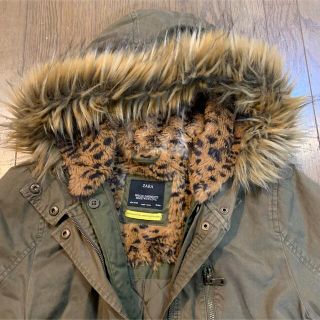 ザラキッズ(ZARA KIDS)のZARAキッズモッズコート164ザラ　ヒョウ柄フード(コート)