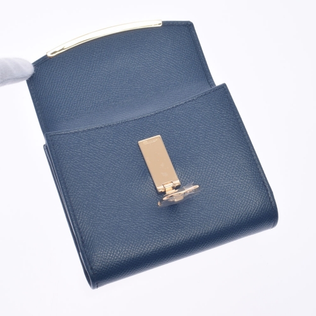 Salvatore Ferragamo(サルヴァトーレフェラガモ)のフェラガモ  ガンチーニ金具 Wホック財布 二つ折り財布 ダークブルー系 メンズのファッション小物(折り財布)の商品写真