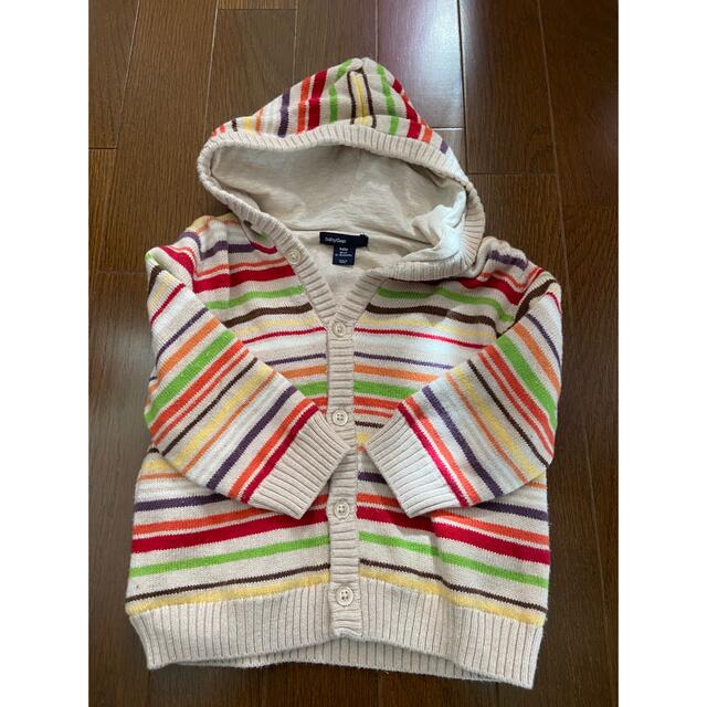 babyGAP(ベビーギャップ)のBaby GAP ボーダーパーカー　80 キッズ/ベビー/マタニティのベビー服(~85cm)(ジャケット/コート)の商品写真