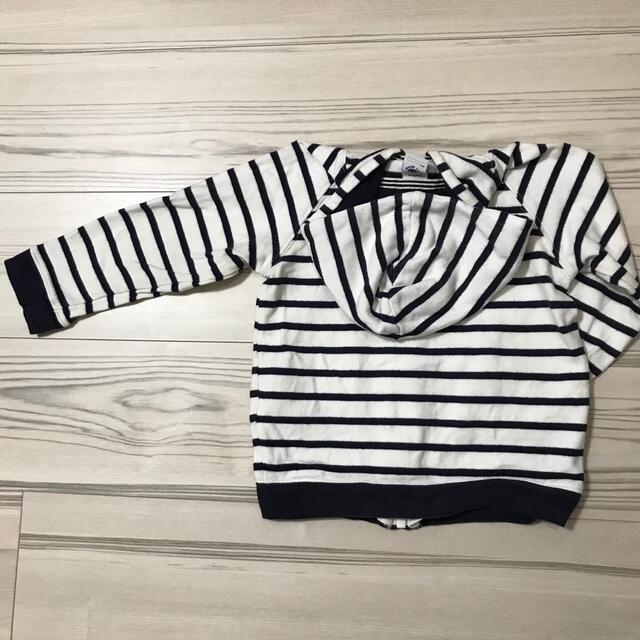 PETIT BATEAU(プチバトー)の【プチバトー】PETITBATEAU 長袖 パーカー サイズ86 ボーダー キッズ/ベビー/マタニティのベビー服(~85cm)(トレーナー)の商品写真