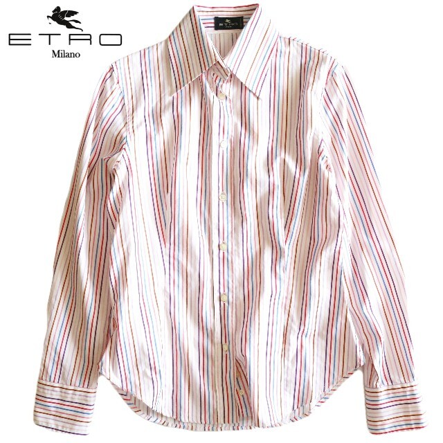 ETRO(エトロ)の【ETRO】カッターシャツ　マルチカラーストライプ　イタリア製☆ レディースのトップス(シャツ/ブラウス(長袖/七分))の商品写真