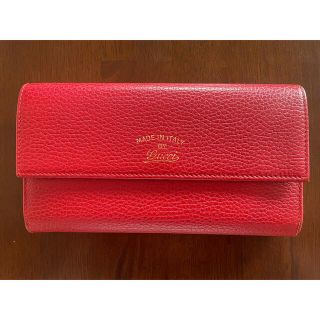 グッチ(Gucci)の【美品】Gucci 長財布　レッド(財布)