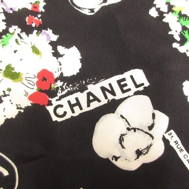 CHANEL - シャネル スカーフ 大判 カメリア フラワー ココマーク ロゴ プリント シルクの通販 by ベクトル ラクマ店｜シャネルならラクマ