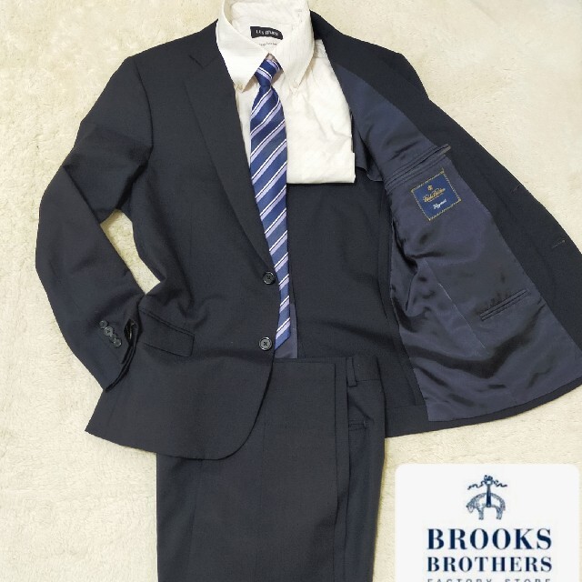 Brooks Brothers - 【美品】ブルックスブラザーズ セットアップ スーツ ネイビー M相当 背抜きの通販 by KT's