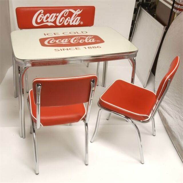 コカコーラ 2人掛けベンチシート アメリカンダイナー 赤 イス ソファ チェア