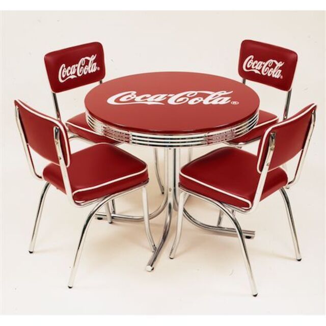コカ・コーラ ローテーブル＆チェア フルセット (5点セット) ダイナー 椅子ダイニングテーブル