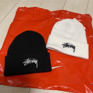 ナイキ(NIKE)のNIKE × stussy Cuff Beanie 白/黒 set 新品(ニット帽/ビーニー)