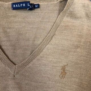 Ralph Lauren - ラルフローレン ウール100% 刺繍ロゴ ニットセーター 