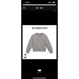 バーバリー(BURBERRY)の1回着用バーバリー　現行品　4yトレーナー　Burberry(Tシャツ/カットソー)