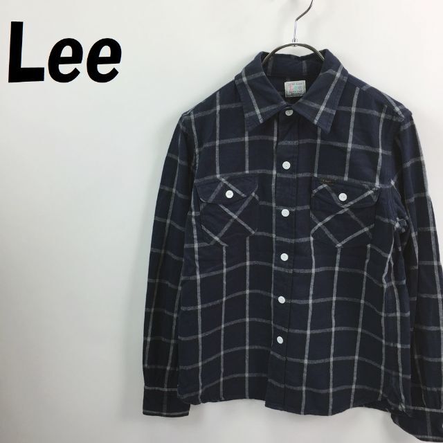 Lee(リー)の【人気】リー 長袖 シャツ チェック柄 ネイビー ホワイト 綿 サイズ M レディースのトップス(シャツ/ブラウス(長袖/七分))の商品写真