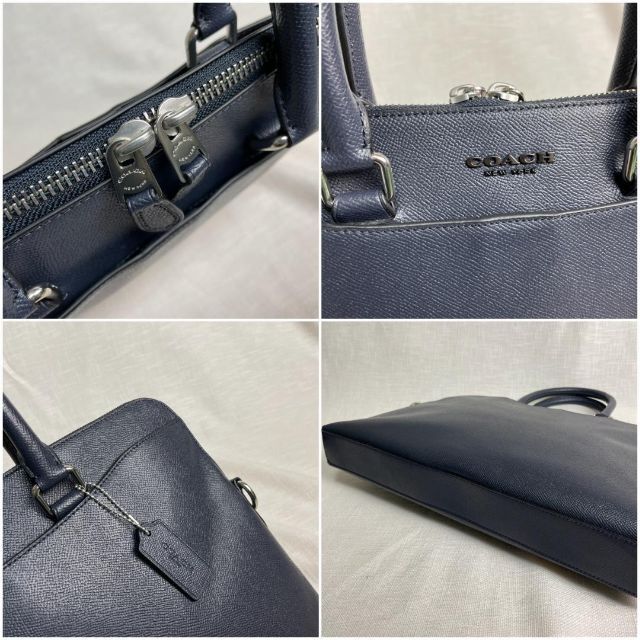 COACH(コーチ)の【極美品】コーチ 2way レザービジネスバッグ ショルダー 紺 F68029 メンズのバッグ(ビジネスバッグ)の商品写真