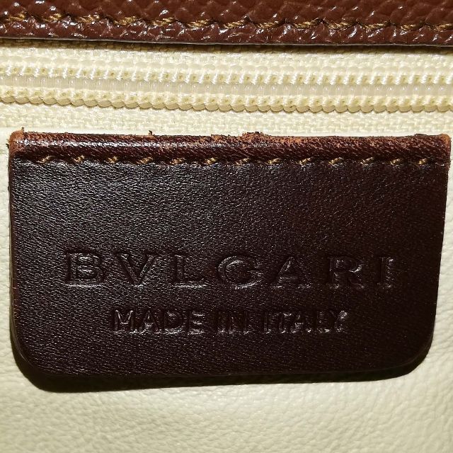 BVLGARI(ブルガリ)の【美品級】BVLGARI（ブルガリ）ロゴリング　レザー　ブラウン　ハンドバッグ レディースのバッグ(ハンドバッグ)の商品写真